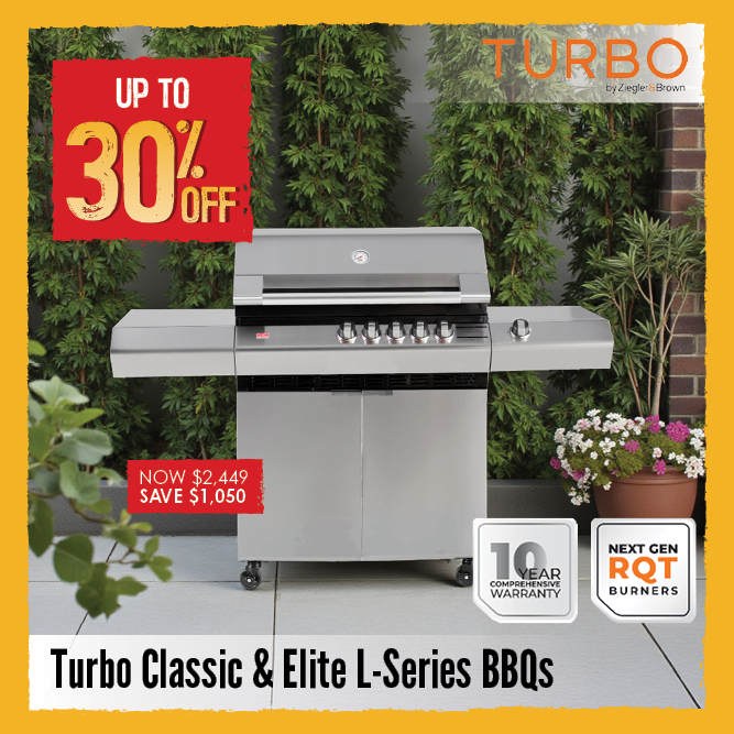 Up To 30% Off Turbo Classic & Elite L-Series BBQs | Shop Now